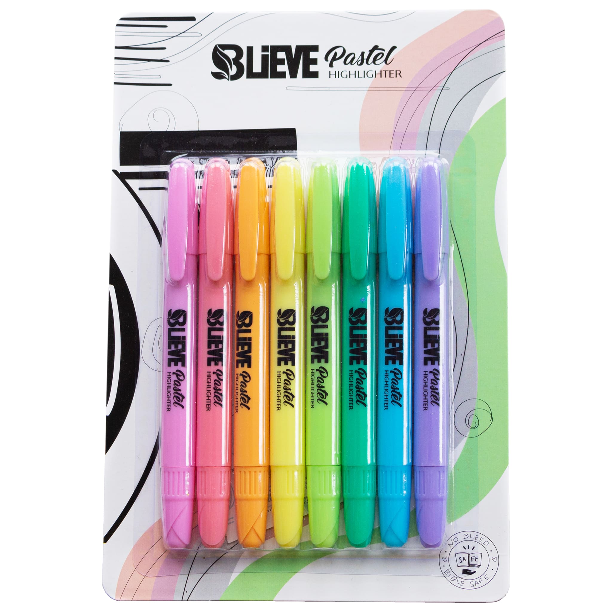  BLIEVE - Aesthetic Highlighters and Gel Pens With Soft Ink And  Tip, No Bleed Dry Fast Easy to Hold, for Bible Journaling Planner Notes  School Office Supplies 10 pack (Pastel) 